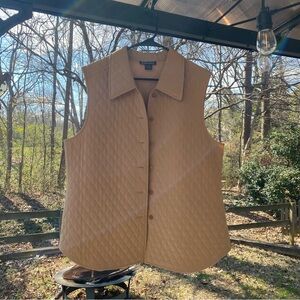 Tan Quilted Silk Vest